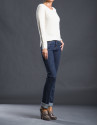 Beige knit sweater with trim 