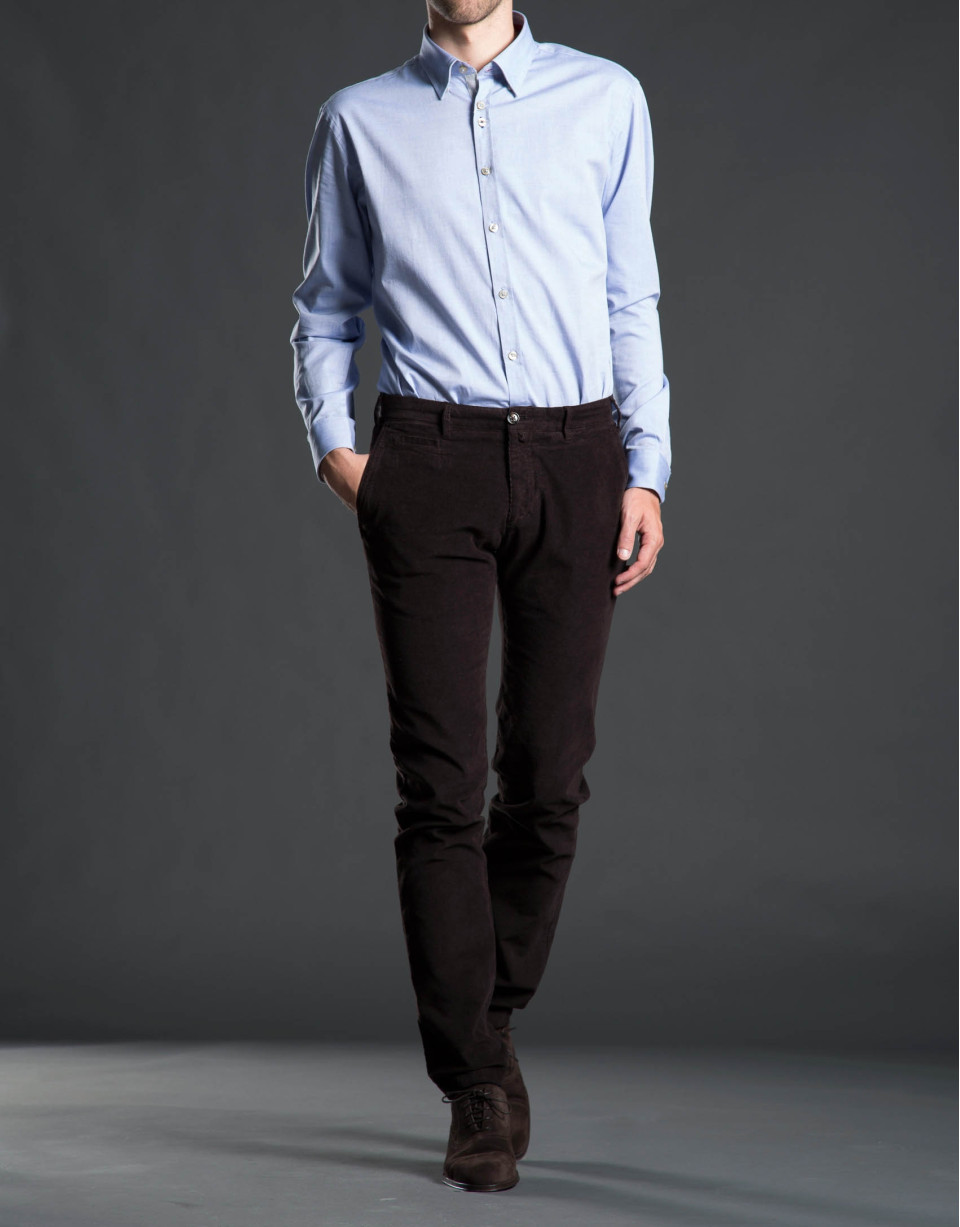 Camisa sport oxford azul