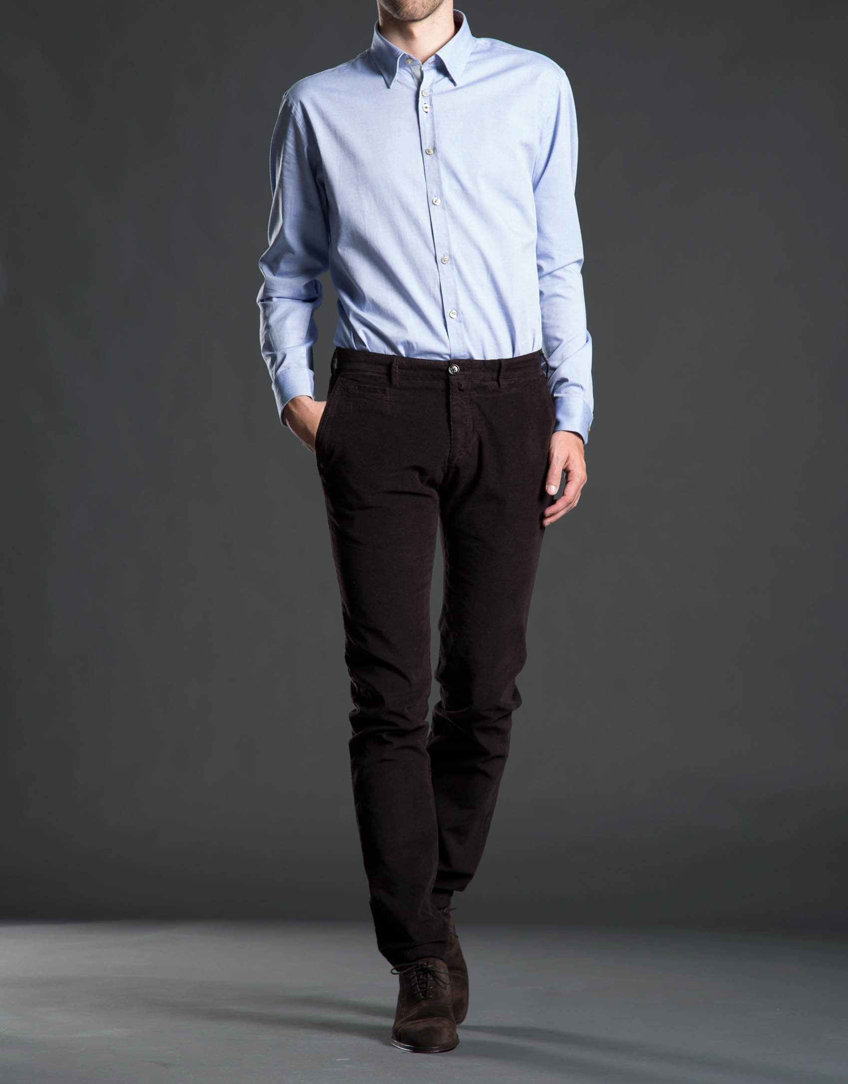 Camisa sport oxford azul