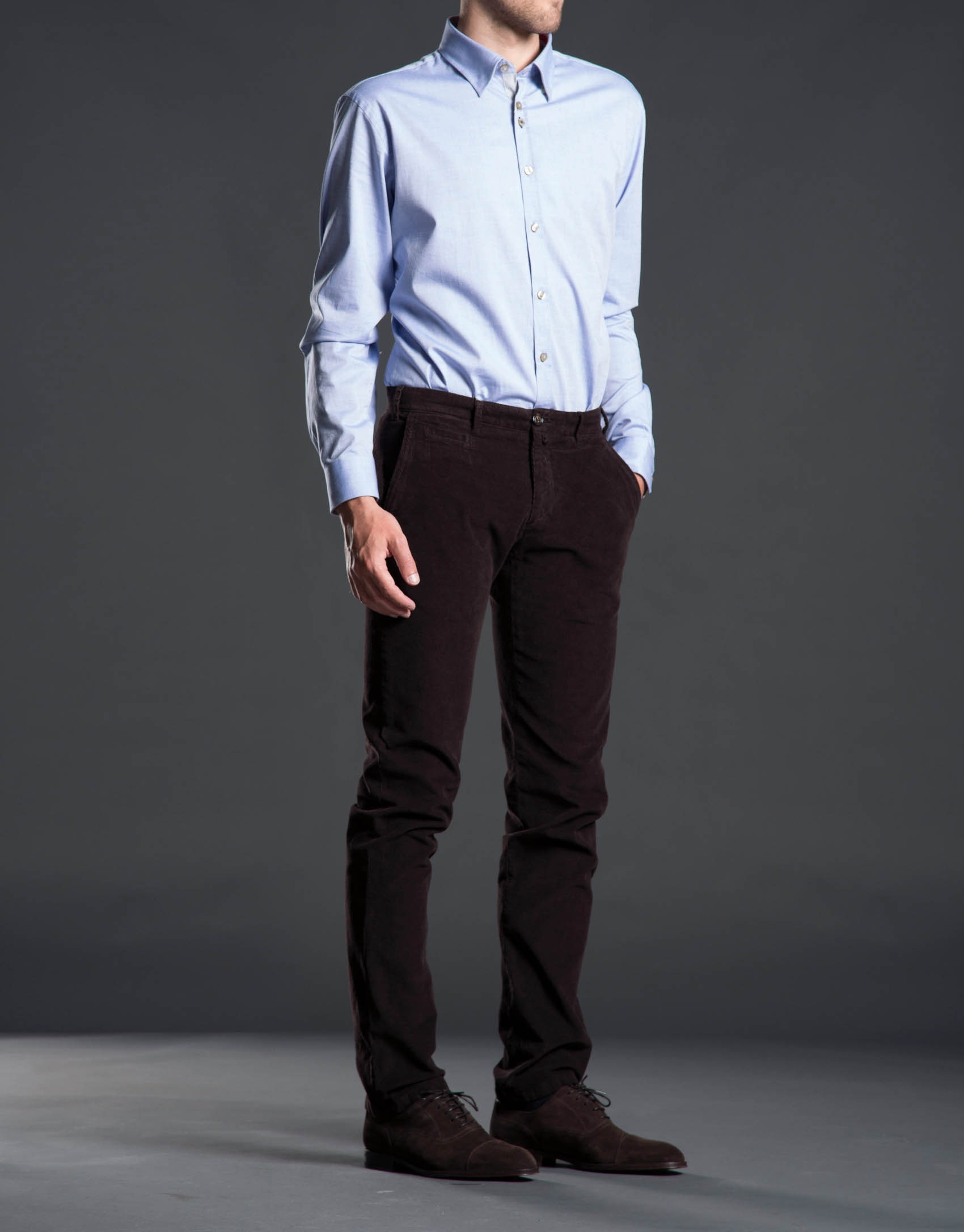 Camisa sport oxford azul