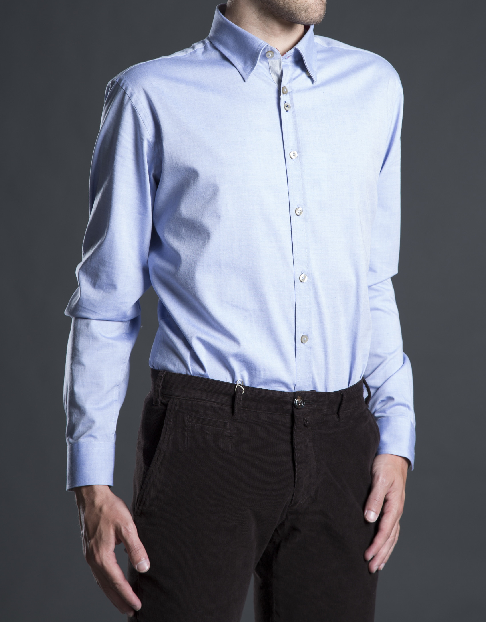 Camisa sport oxford azul