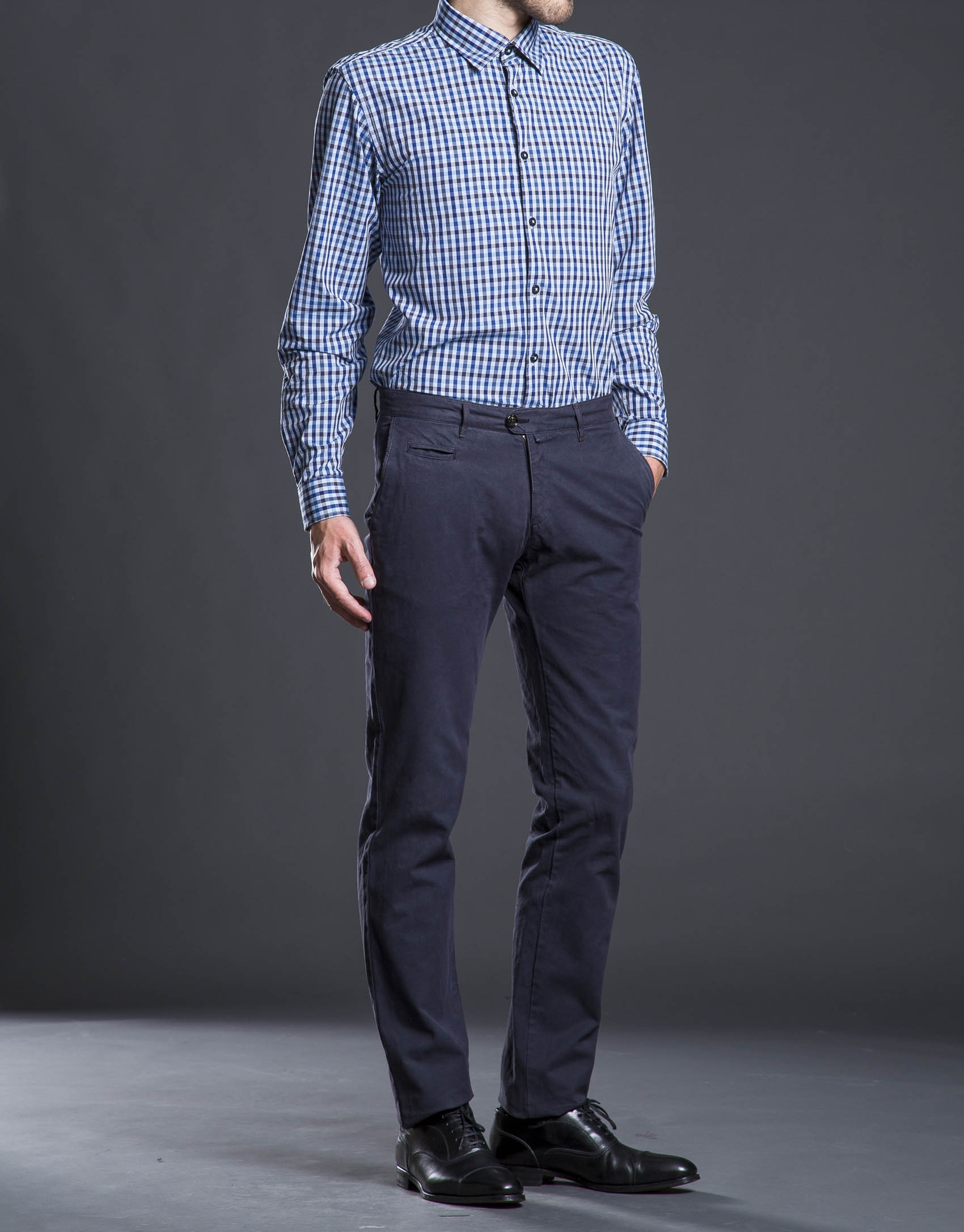 Camisa sport cuadro azul