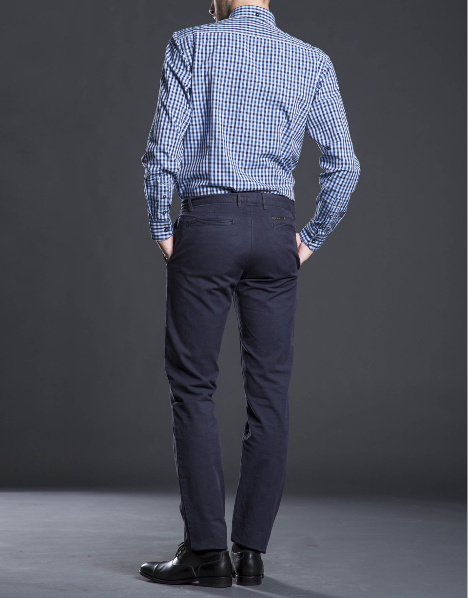 Blue check sports shirt