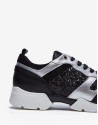 Deportiva piel gris y glitter