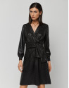 Vestido escote pico negro y dorado - Mujer | Roberto Verino