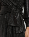 Vestido escote pico negro y dorado - Mujer | Roberto Verino