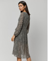 Vestido escote drapeado estampado crudo, ... | Roberto Verino