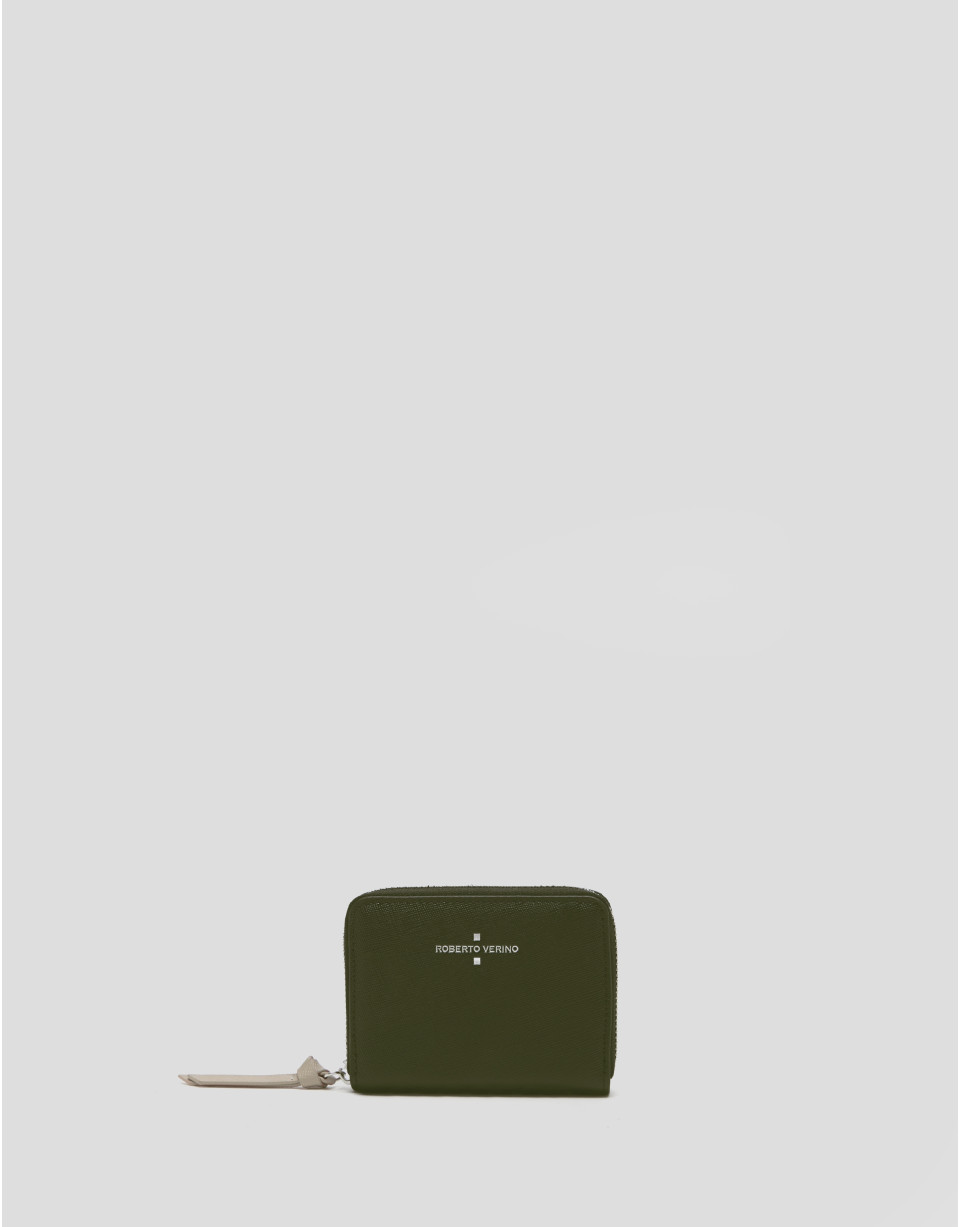 Green leather, medium-size Coin Purse - Woman | Roberto Verino
