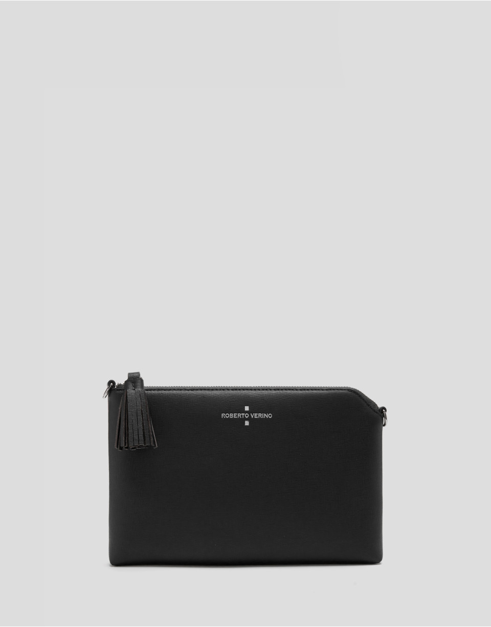 Bolso clutch Lisa piel saffiano negro - Sale | Roberto Verino