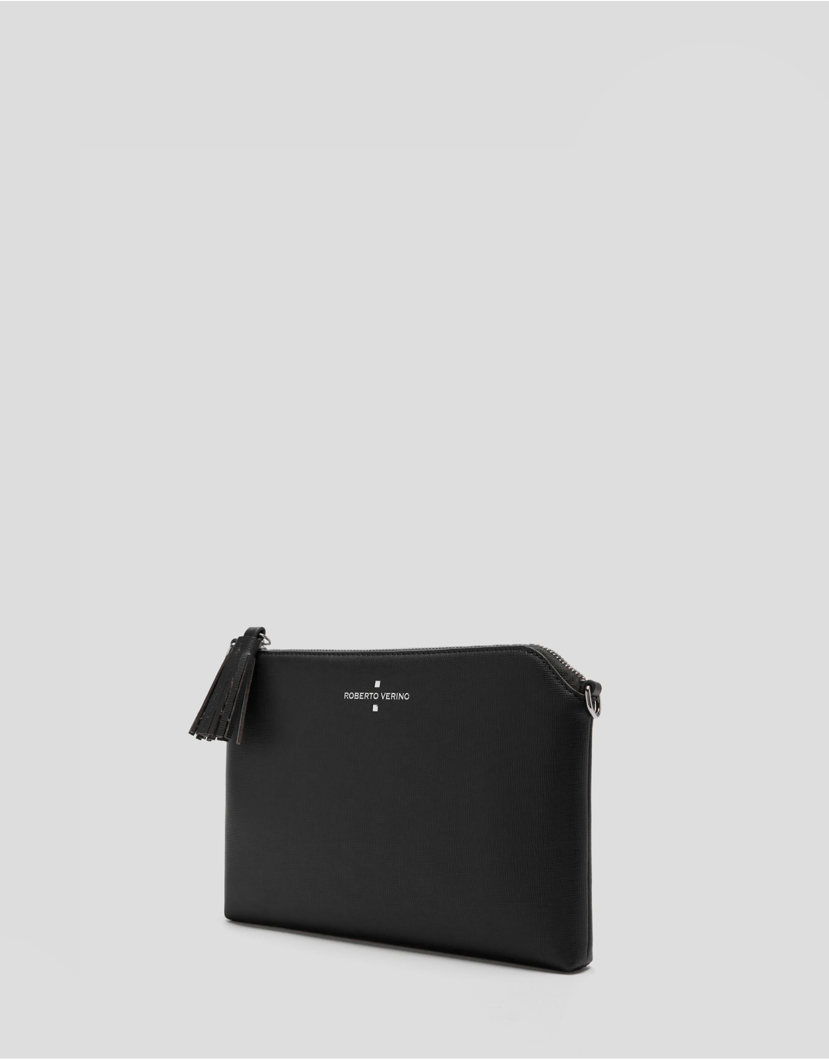 Bolso clutch Lisa piel saffiano negro - Sale | Roberto Verino