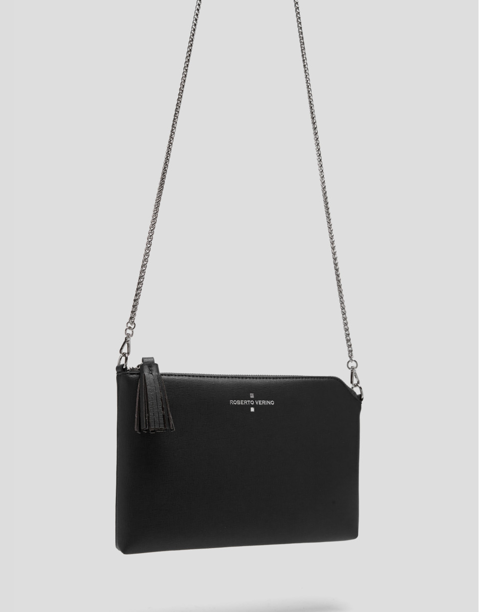 Lisa black saffiano leather clutch bag - Sale | Roberto Verino