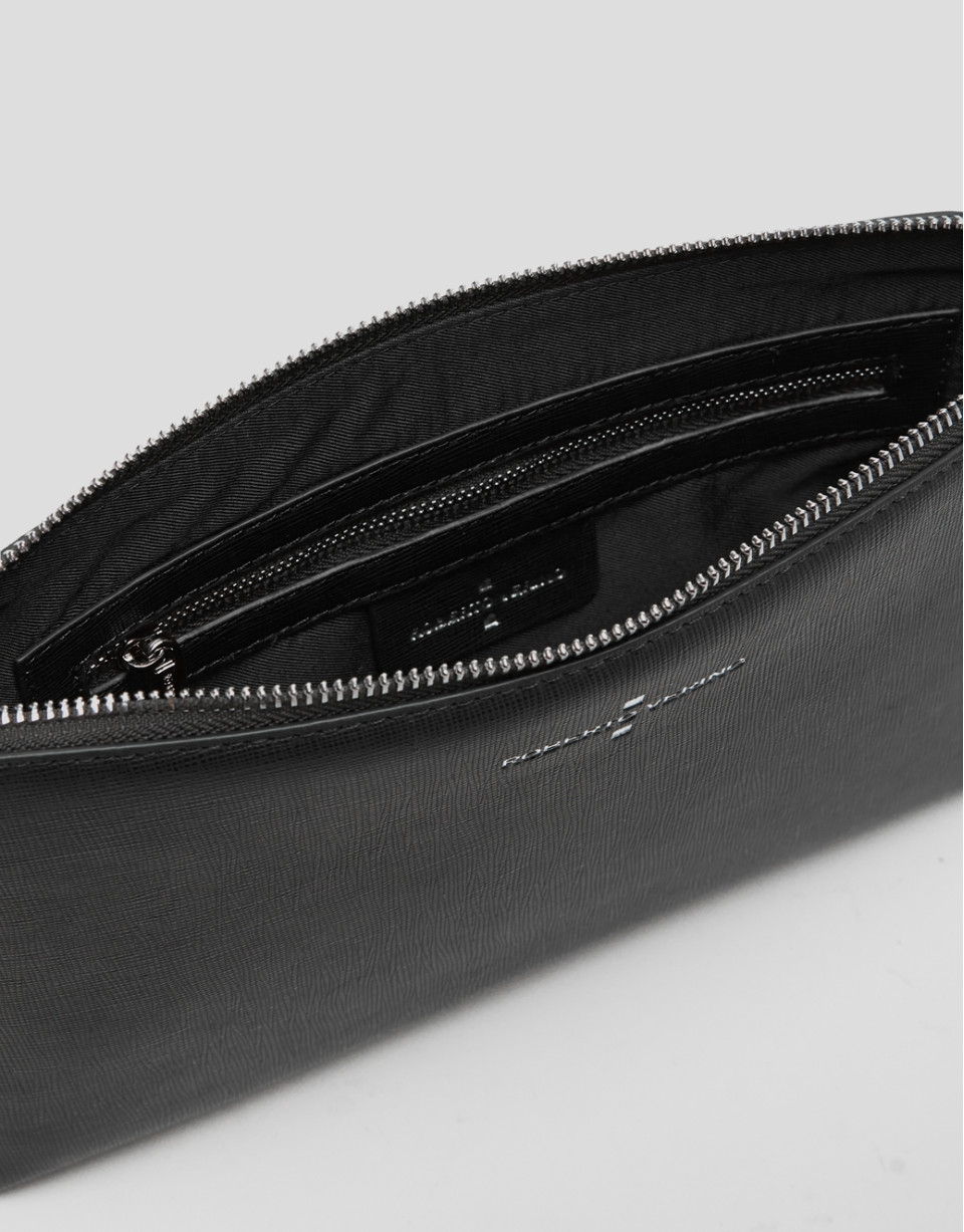 Bolso clutch Lisa piel saffiano negro - Sale | Roberto Verino