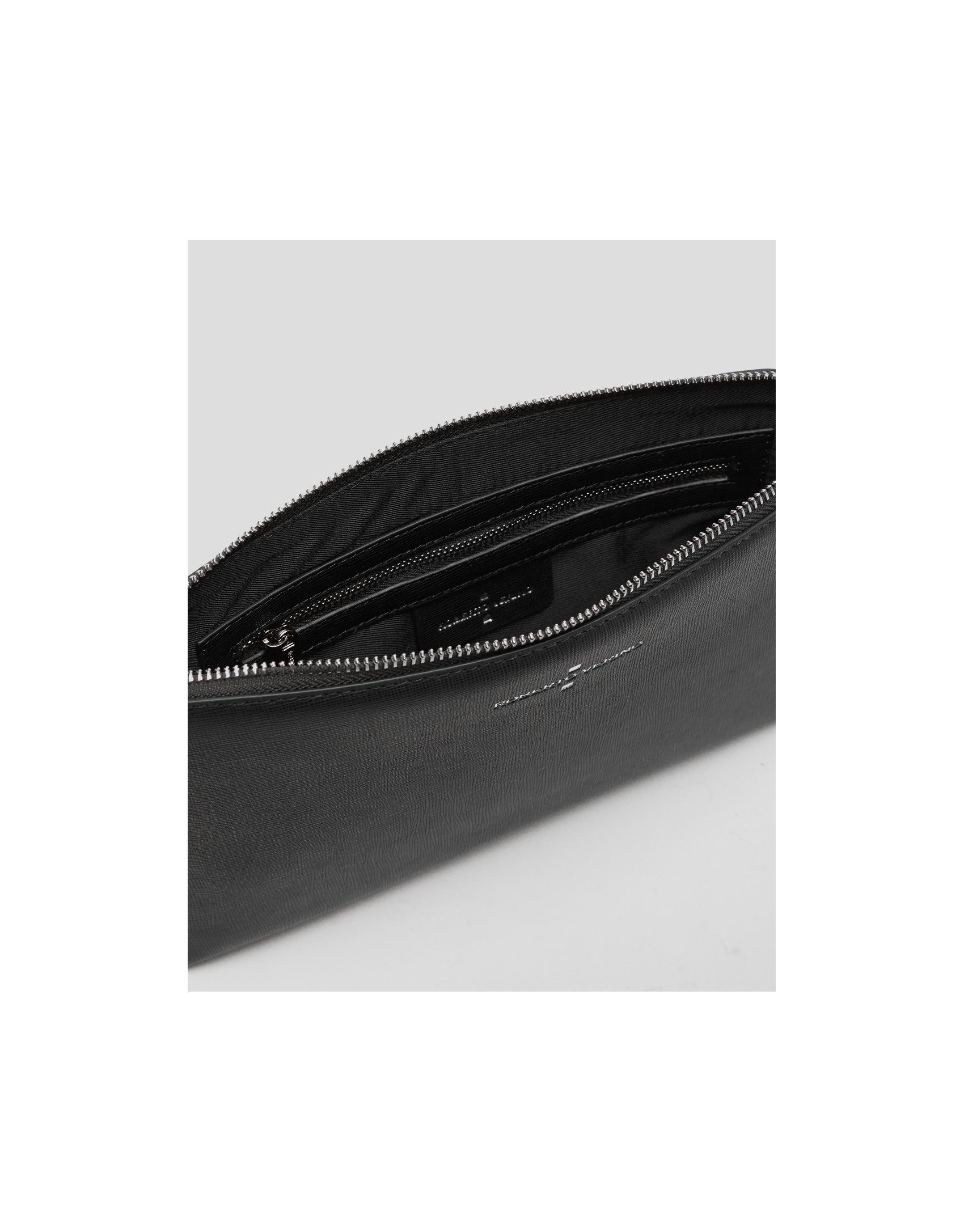Bolso clutch Lisa piel saffiano negro - Sale | Roberto Verino