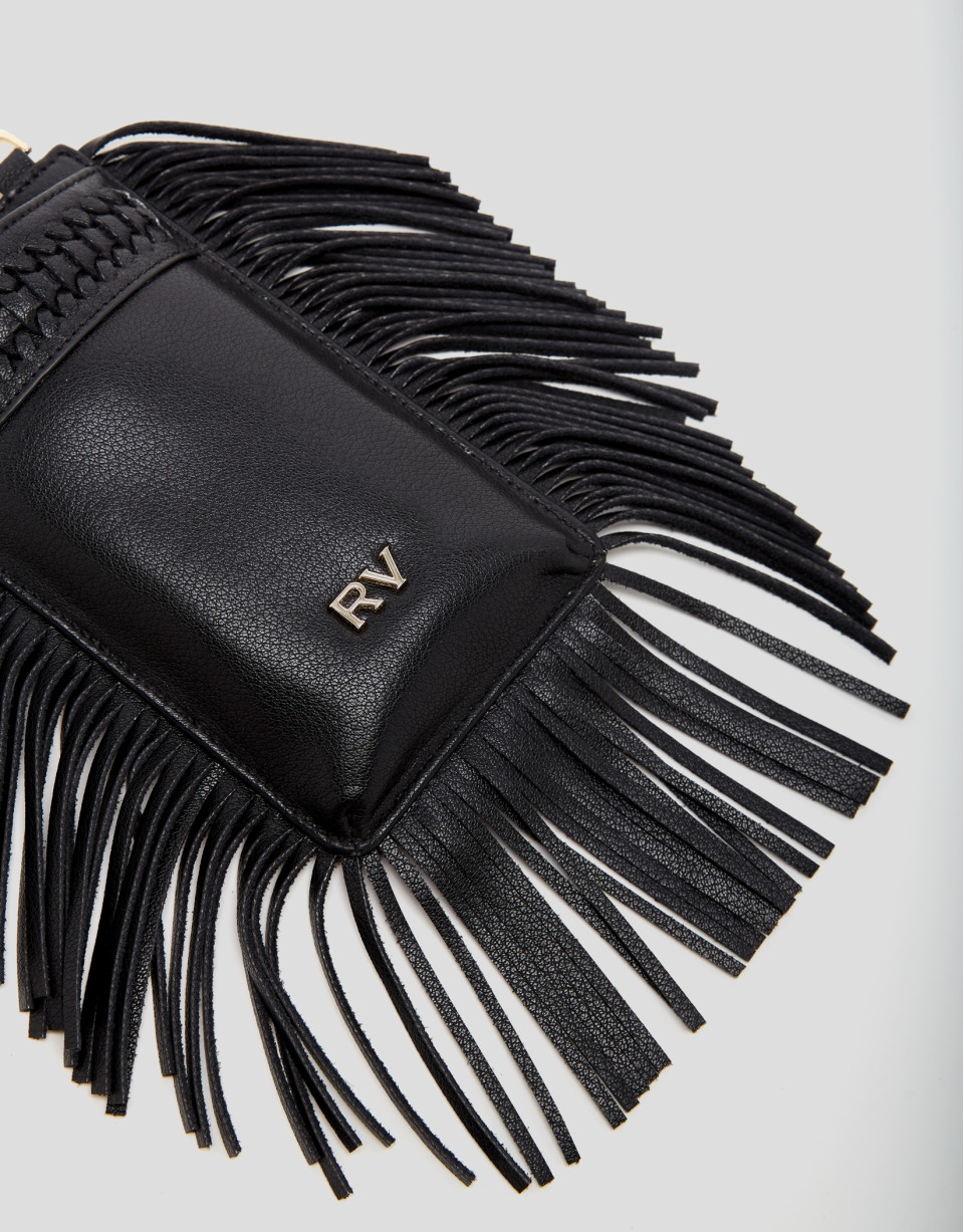 Black leather cellphone case with braiding ... | Roberto Verino