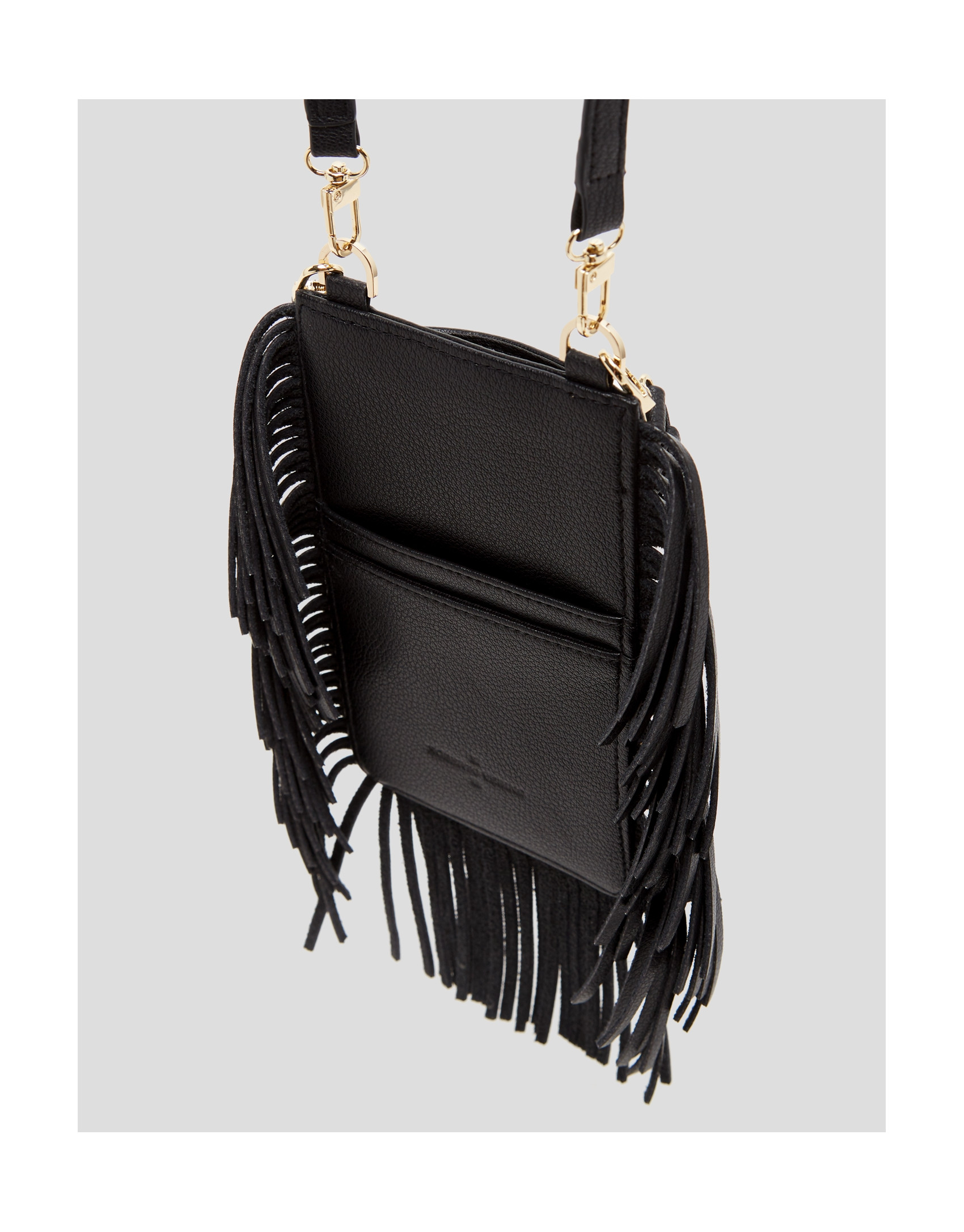 Black leather cellphone case with braiding ... | Roberto Verino