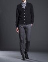 Black knit cardigan with elbow patches