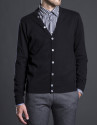 Cardigan punto negro coderas
