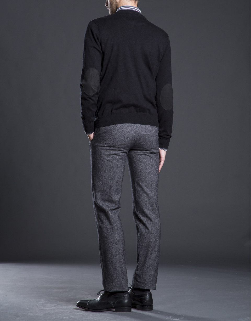 Cardigan punto negro coderas