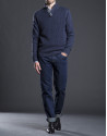 Blue structured turtle neck sweater 