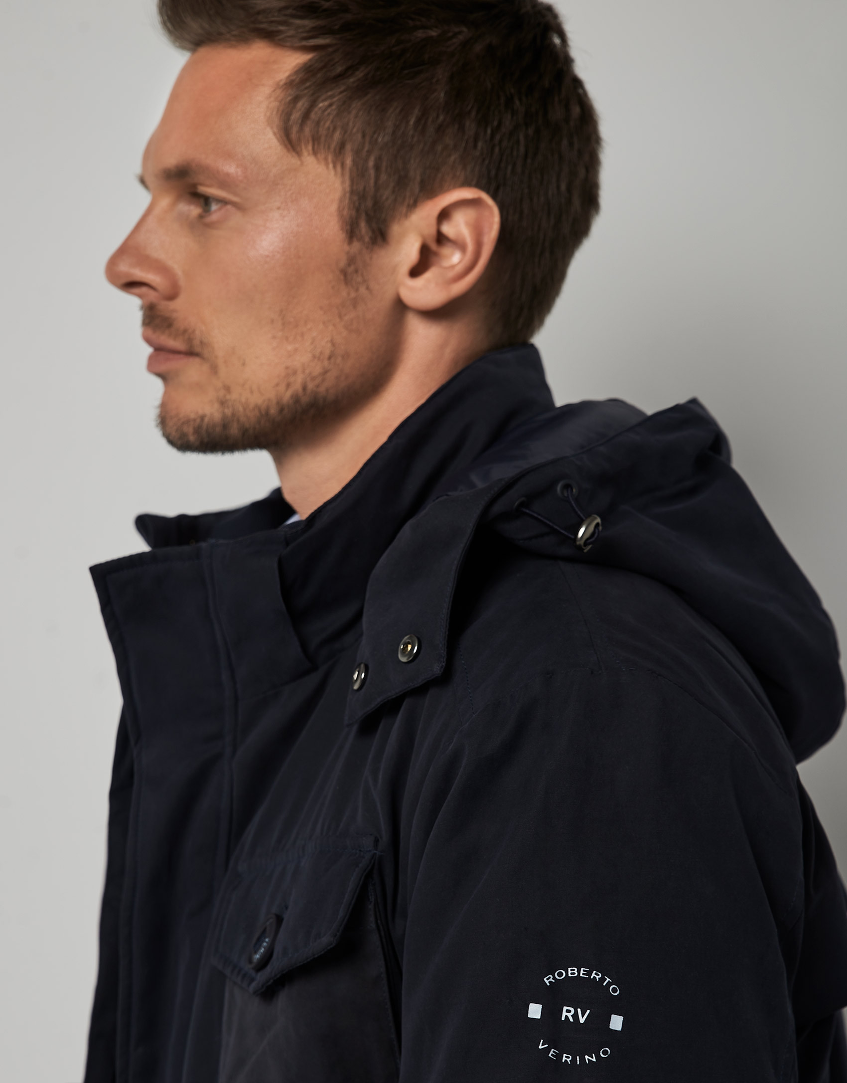 Navy blue quilted parka - Man - AW2022 | Roberto Verino