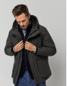 Khaki quilted tech fabric parka  - Man - AW2022 | Roberto Verino
