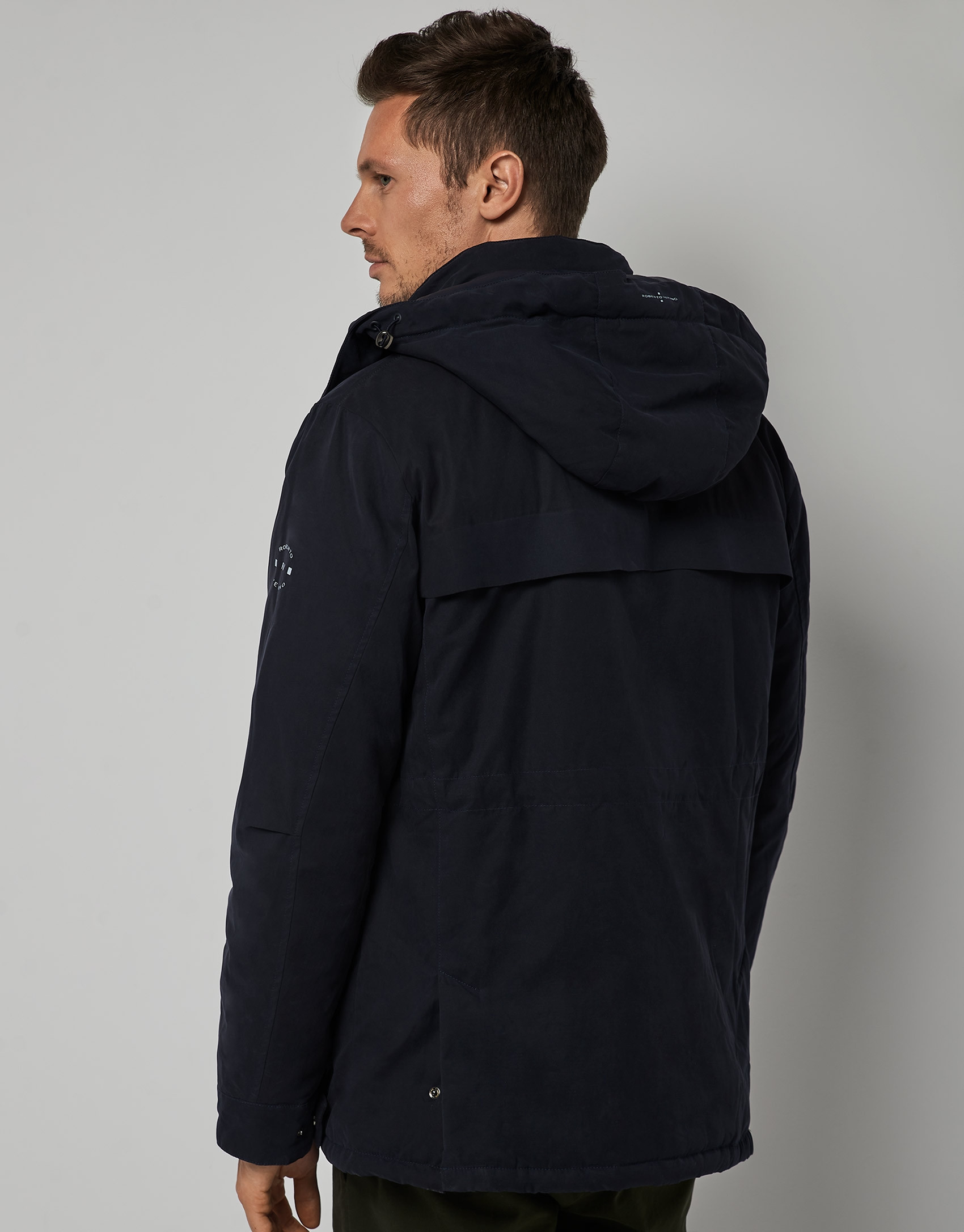 Navy blue quilted parka - Man - AW2022 | Roberto Verino
