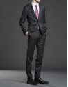 Traje liso gris slim