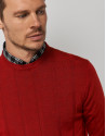 Red wide ribbed sweater - Man - AW2022 | Roberto Verino