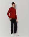 Red wide ribbed sweater - Man - AW2022 | Roberto Verino