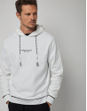 White felt sweatshirt with a design on the chest | Roberto Verino