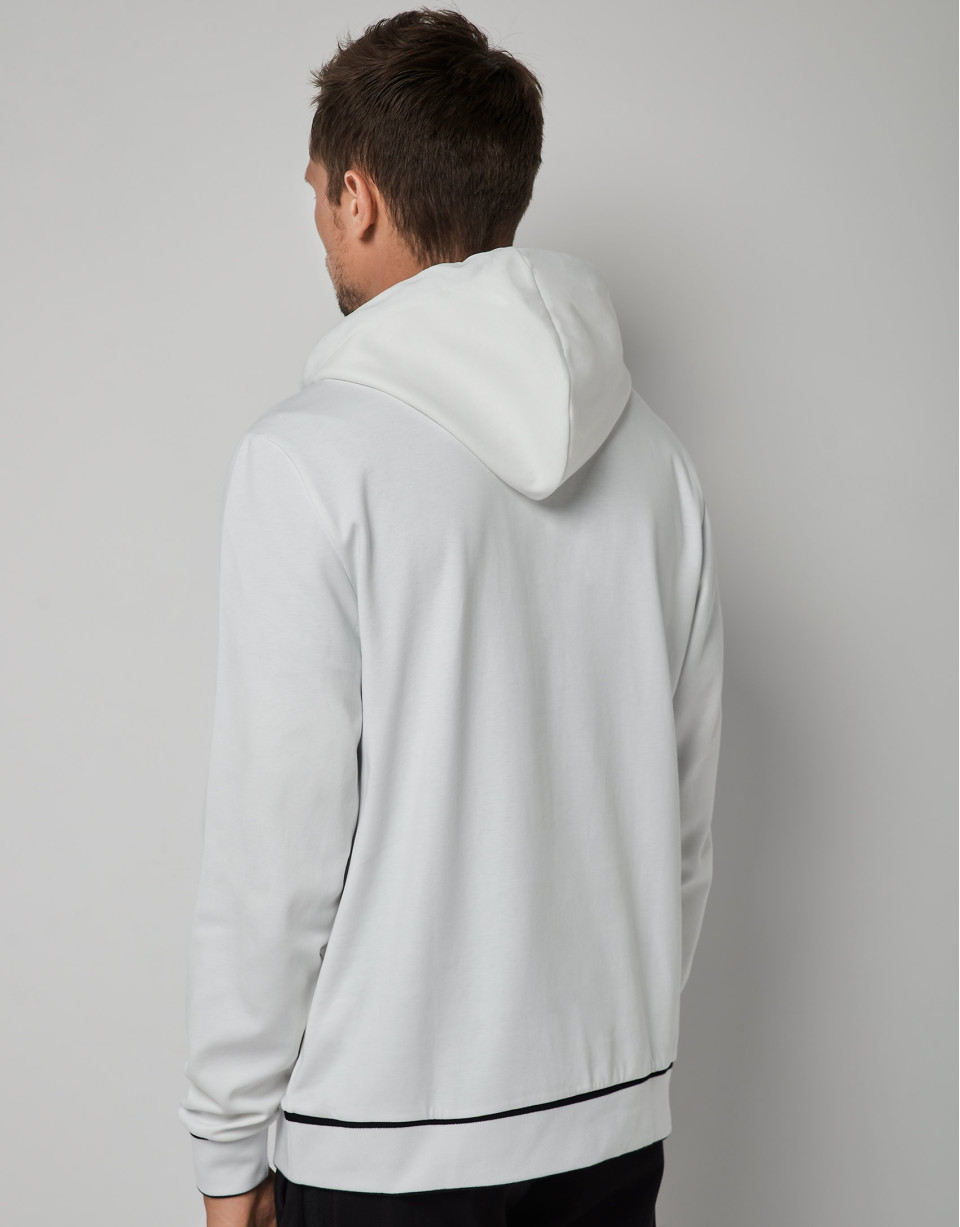 Sudadera felpa blanco con print en el pecho | Roberto Verino