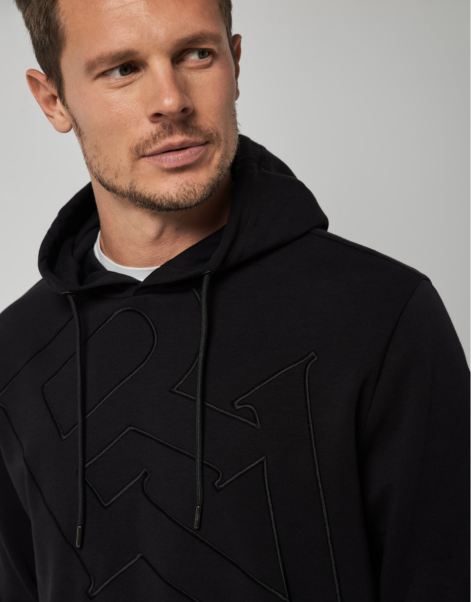 Black felt sweatshirt with matching ... | Roberto Verino