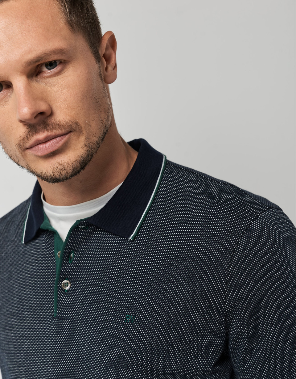 Navy blue, green and white mercerized ... | Roberto Verino