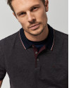 Navy blue, red and white mercerized jacquard ... | Roberto Verino