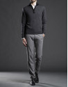 Jersey cuello cisne gris botones