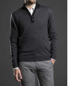 Jersey cuello cisne gris botones