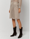 Brown micro-print pleated skirt - Woman | Roberto Verino