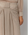 Brown micro-print pleated skirt - Woman | Roberto Verino