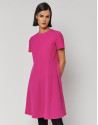Fuchsia crepe dress with short sleeves - Woman | Roberto Verino