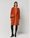 Vestido manga corta crepé naranja - Mujer | Roberto Verino