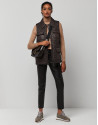 Brown tech fabric vest with four pockets | Roberto Verino
