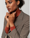 Brown houndstooth double breasted blazer | Roberto Verino