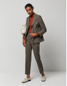 Blazer cruzada pata de gallo marrón - Mujer | Roberto Verino