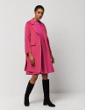 Three-quarter fuchsia double-faced wool coat | Roberto Verino