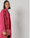 Three-quarter fuchsia double-faced wool coat | Roberto Verino