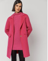 Three-quarter fuchsia double-faced wool coat | Roberto Verino