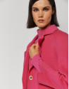 Three-quarter fuchsia double-faced wool coat | Roberto Verino