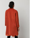 Three-quarter orange double-faced wool coat | Roberto Verino