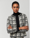 Black checked knit jacket  - Woman - AW2022 | Roberto Verino