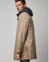Gabardina técnica arena con chaleco acolchado gris